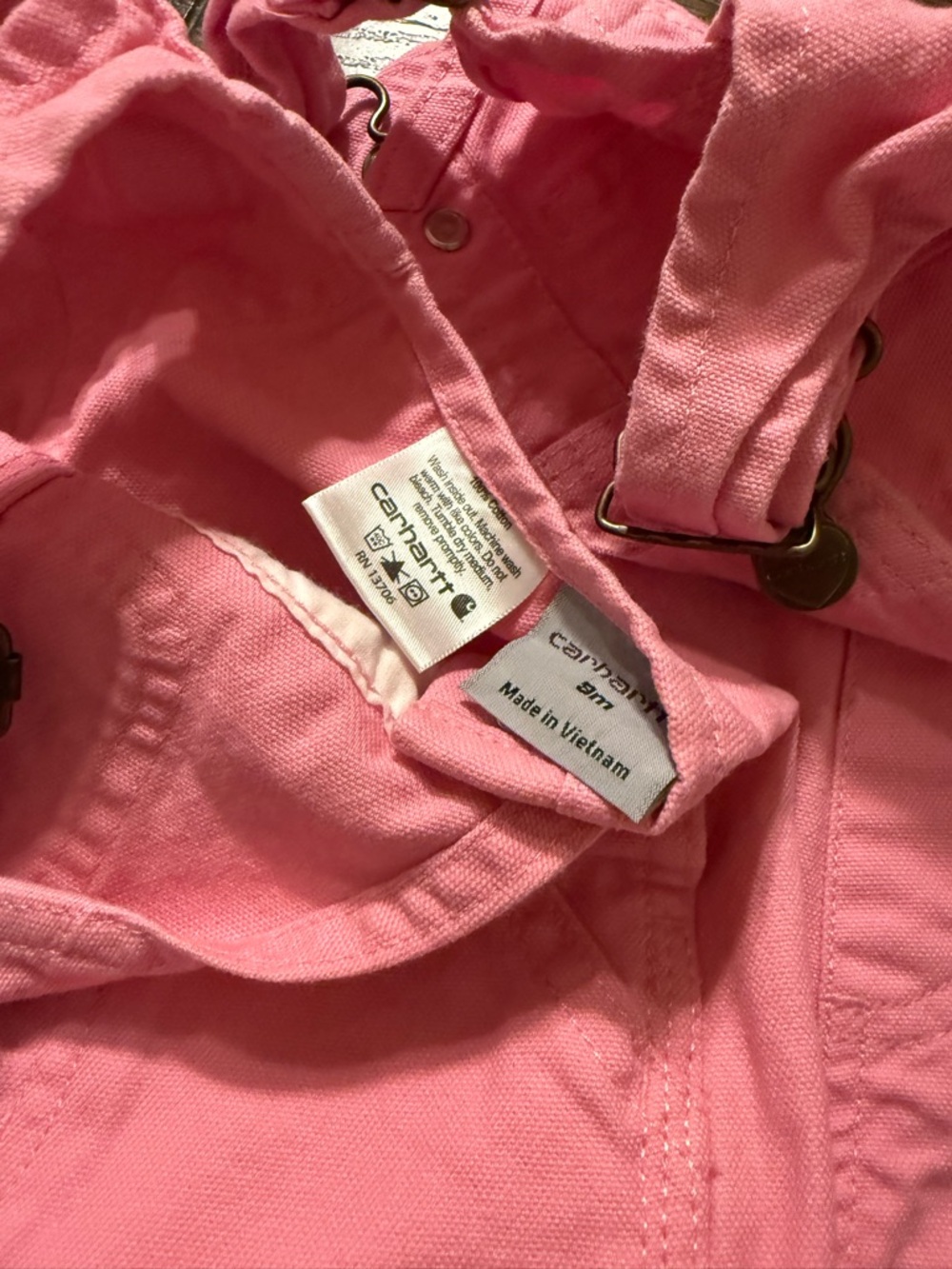Carhartt Pink Canvas Kids Overalls Duo - Picture 2 of 3